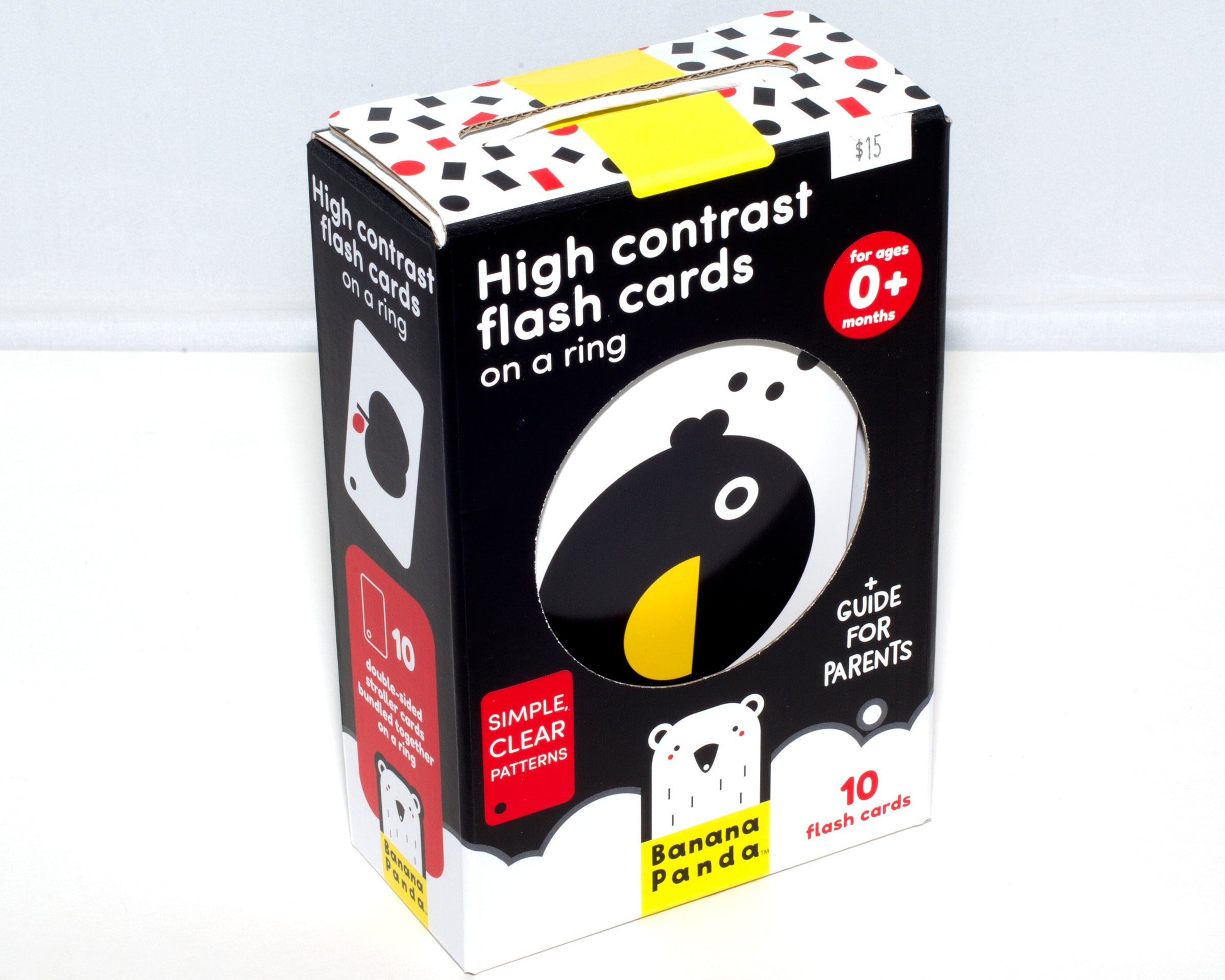 High Contrast Flash Cards on a Ring 0m+ - Banana Panda